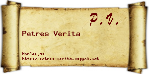 Petres Verita névjegykártya